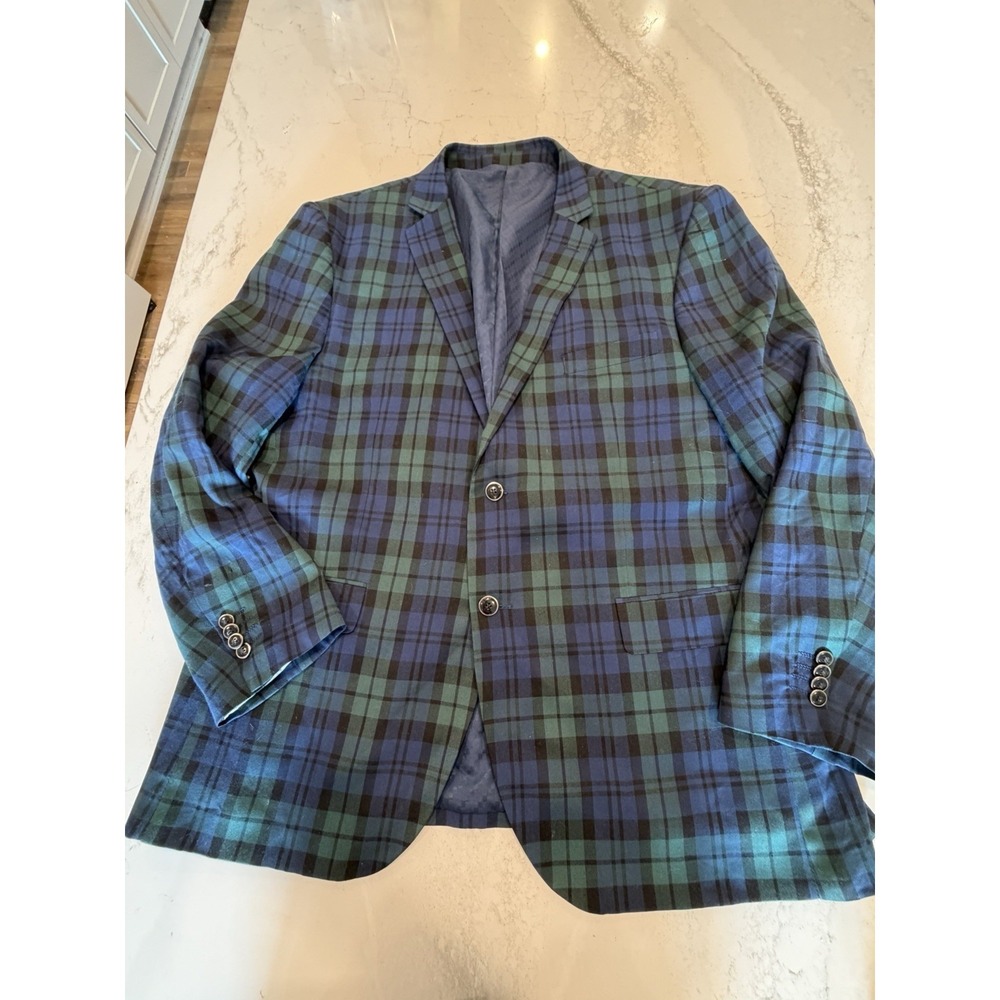 Bocaccio Uomo 48R Black Watch Tartan 2 Button Sport Coat Blazer
